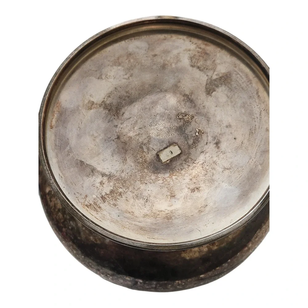 Mueck-Cary‎ Silverplate Ice Bucket Vacuum Insulated Glass Liner Vintage Barware
